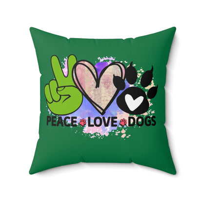 Peace Love Dogs Pillow – Cozy Gift for Dog Lovers & Pet Owners