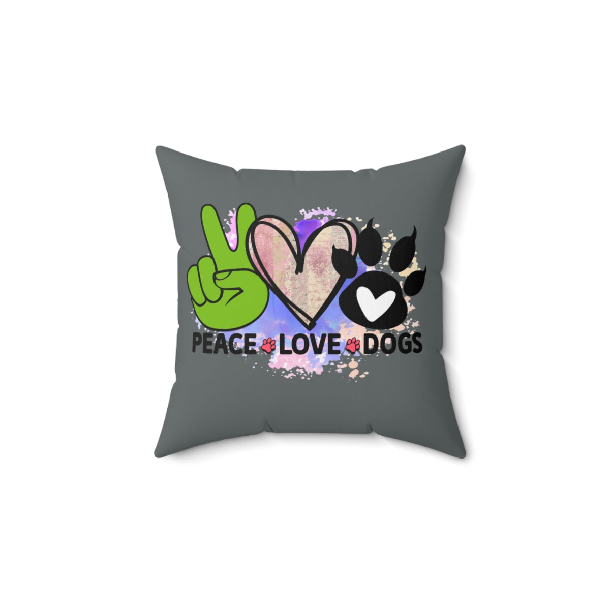 Peace Love Dogs Pillow – Cozy Gift for Dog Lovers & Pet Owners