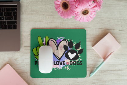 Peace Love Dogs Mouse Pad – Cute & Functional Gift for Dog Lovers