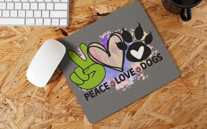 Peace Love Dogs Mouse Pad – Cute & Functional Gift for Dog Lovers