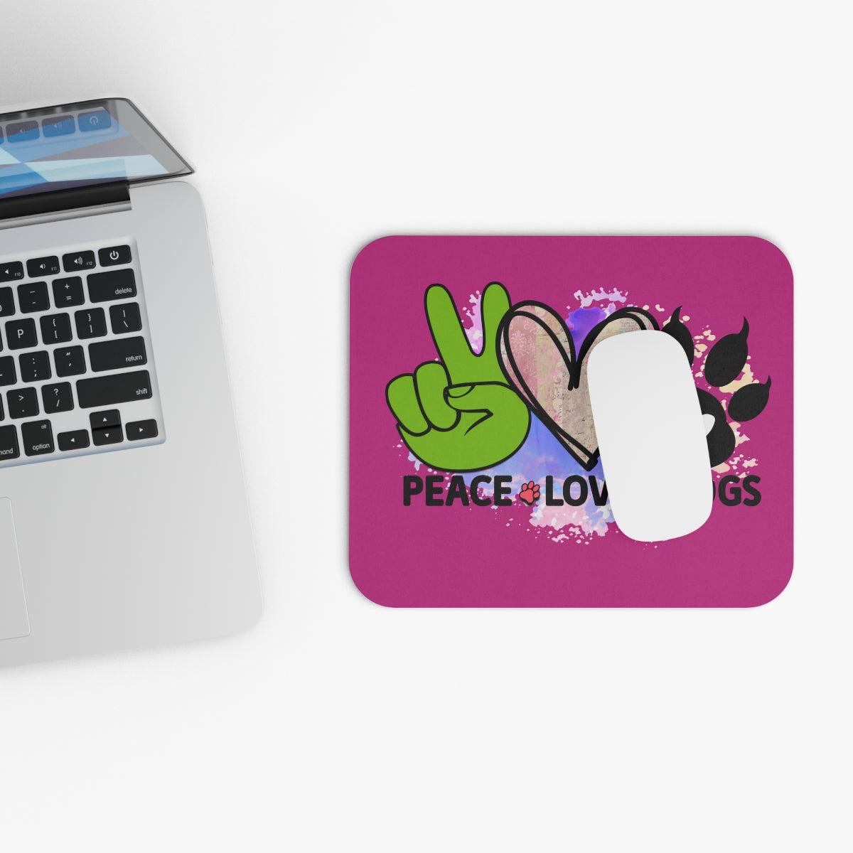 Peace Love Dogs Mouse Pad – Cute & Functional Gift for Dog Lovers