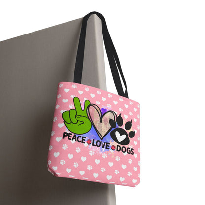 Peace Love Dogs Tote Bag – Stylish, Durable & Perfect for Dog Lovers