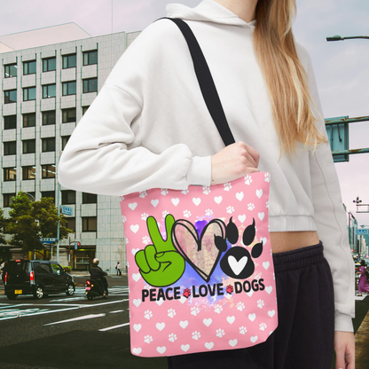 Peace Love Dogs Tote Bag – Stylish, Durable & Perfect for Dog Lovers