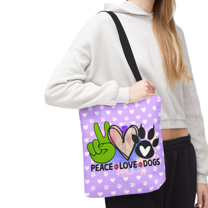 Peace Love Dogs Tote Bag – Stylish, Durable & Perfect for Dog Lovers