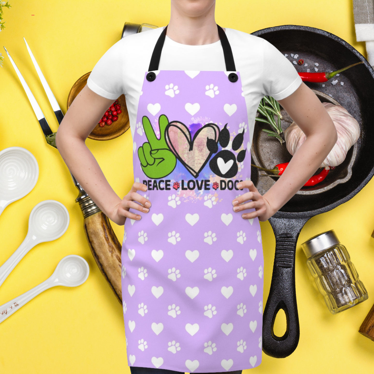 Peace Love Dogs Apron – Cute & Practical Gift for Dog Lover