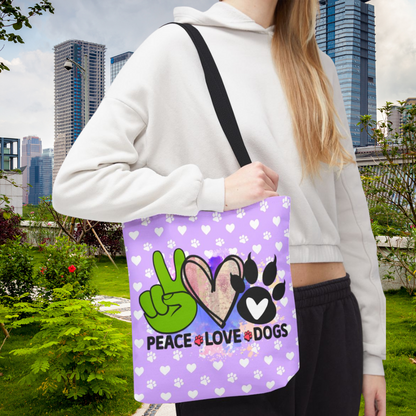 Peace Love Dogs Tote Bag – Stylish, Durable & Perfect for Dog Lovers