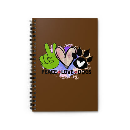 Peace Love Dogs Spiral Notebook – Perfect Gift for Dog Lovers