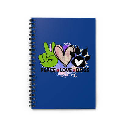 Peace Love Dogs Spiral Notebook – Perfect Gift for Dog Lovers