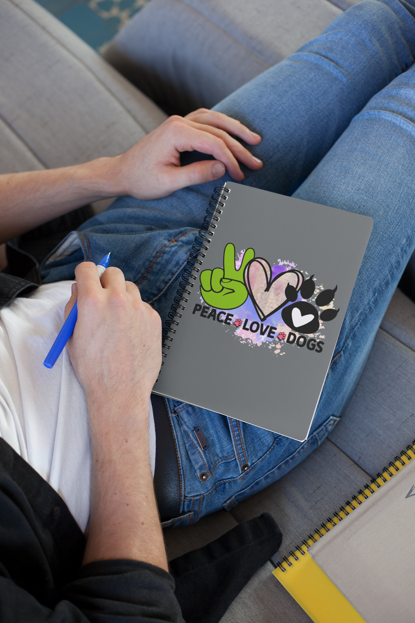 Peace Love Dogs Spiral Notebook – Perfect Gift for Dog Lovers