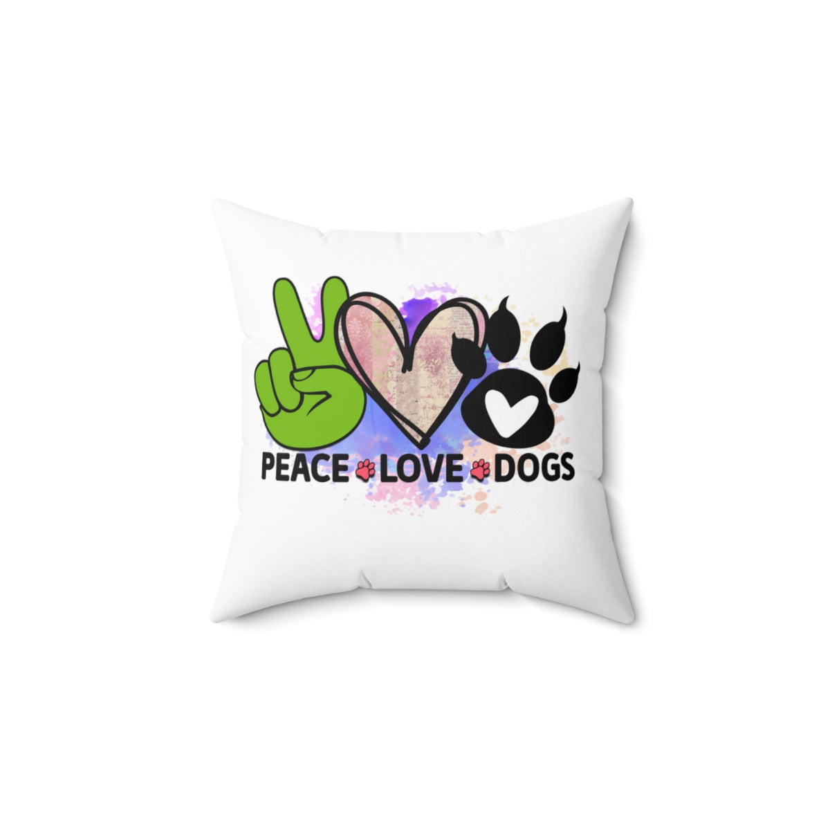 Peace Love Dogs Pillow – Cozy Gift for Dog Lovers & Pet Owners