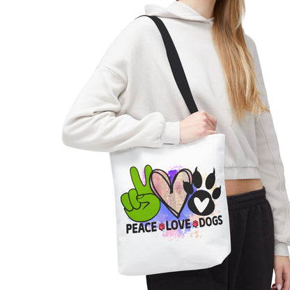 Peace Love Dogs Tote Bag – Stylish, Durable & Perfect for Dog Lovers