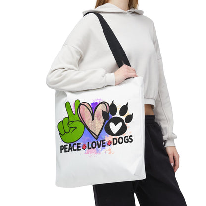 Peace Love Dogs Tote Bag – Stylish, Durable & Perfect for Dog Lovers