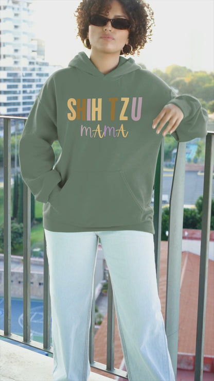 Shih Tzu Mama Words Hooded Sweatshirt