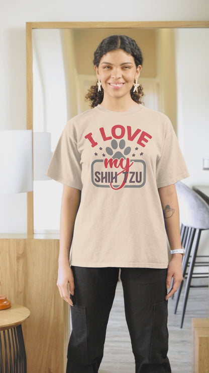 I Love My Shih Tzu with Paw T-Shirt - Perfect for Shih Tzu Dog Lovers