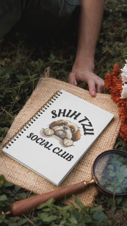 Shih Tzu Social Club Spiral Notebook Ruled Line