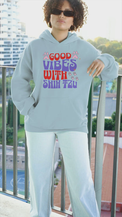 Good Vibes With Shih Tzu Hoodie – Cozy Gift for Dog Lovers & Owners