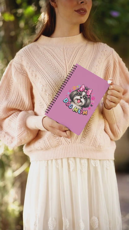 Shih Tzu Dog Mom Spiral Notebook Ruled Line