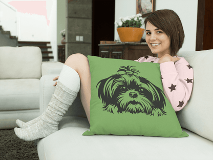 Shih-Tzu-Black-and-White-white-pillow - Shih Tzu Gifts