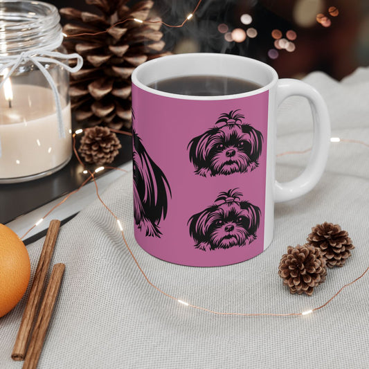 Shih-Tzu-Black-and-White-white-11oz-Mug, (11oz, ) - Shih Tzu Gifts