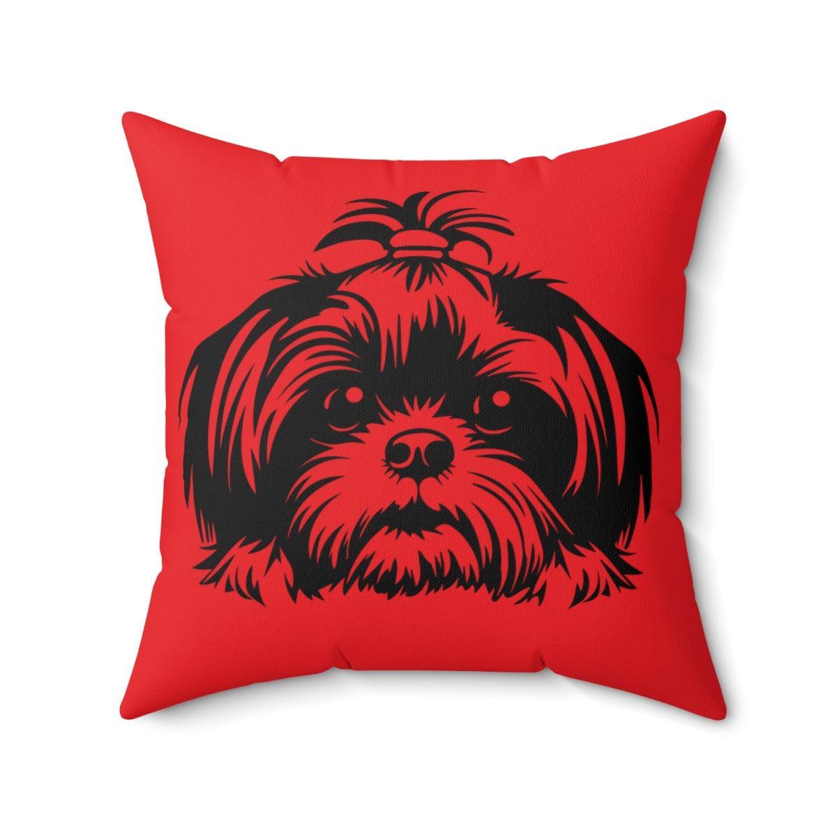 Shih-Tzu-Black-and-White-white-pillow - Shih Tzu Gifts