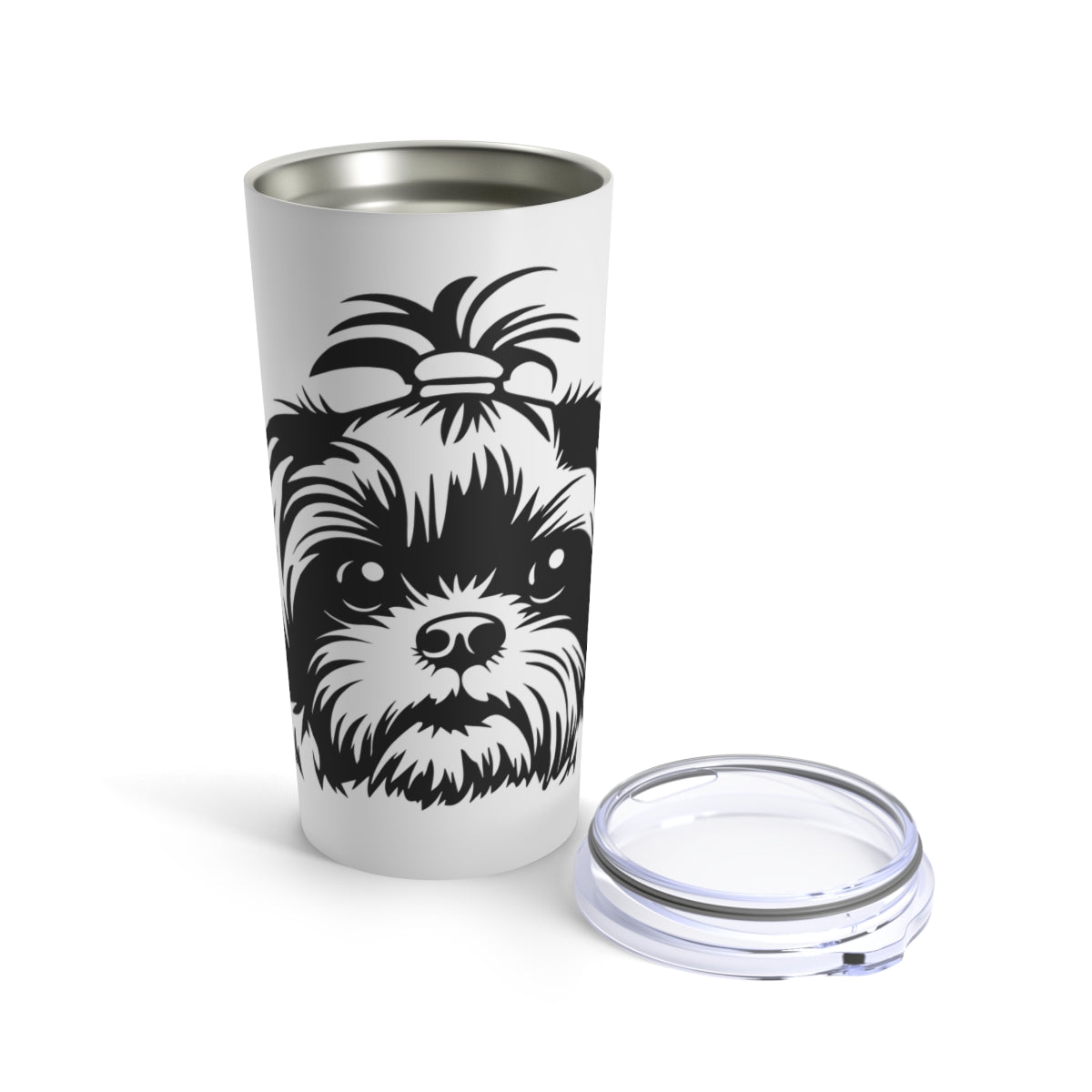 Shih-Tzu-Black-and-White-white-Tumbler 20oz - Shih Tzu Gifts