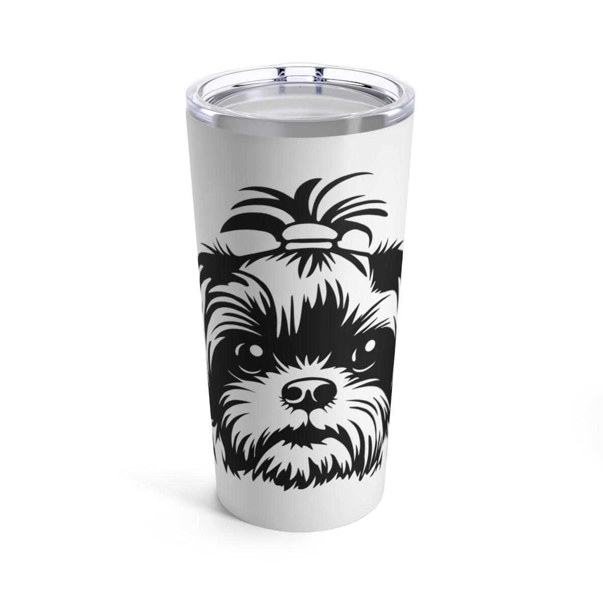 Shih-Tzu-Black-and-White-white-Tumbler 20oz - Shih Tzu Gifts