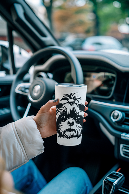 Shih-Tzu-Black-and-White-white-Tumbler 20oz - Shih Tzu Gifts