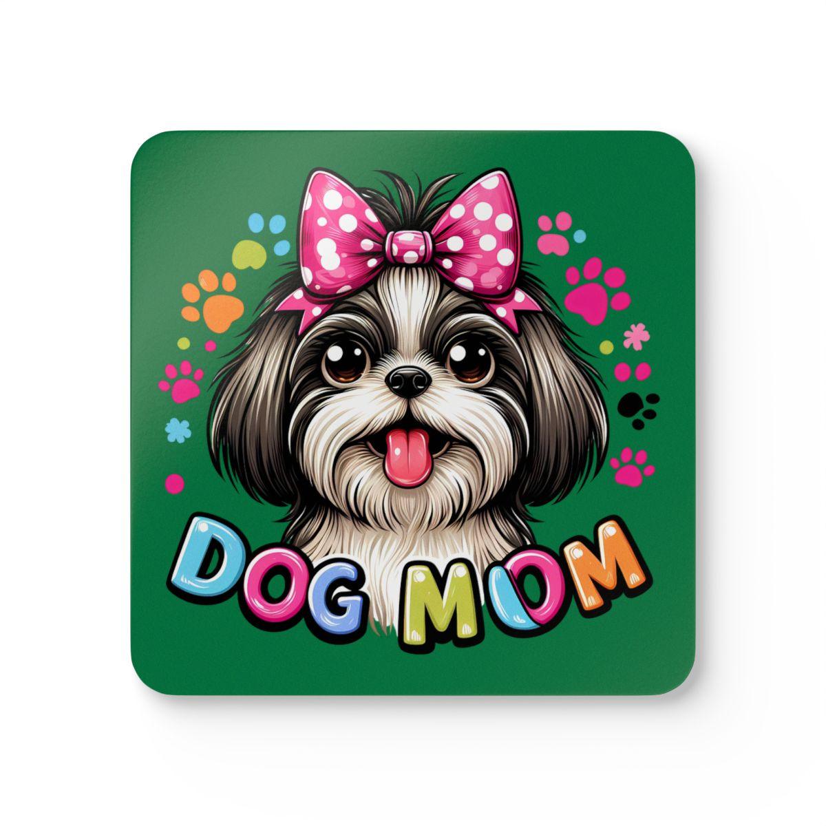 Shih Tzu Dog Mom Corkwood Coaster Set - Shih Tzu Gifts