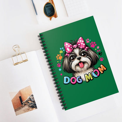 Shih Tzu Dog Mom Spiral Notebook Ruled Line - Shih Tzu Gifts