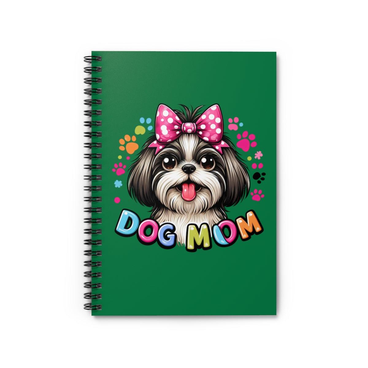 Shih Tzu Dog Mom Spiral Notebook Ruled Line - Shih Tzu Gifts