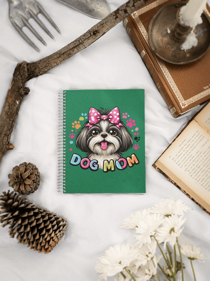 Shih Tzu Dog Mom Spiral Notebook Ruled Line - Shih Tzu Gifts