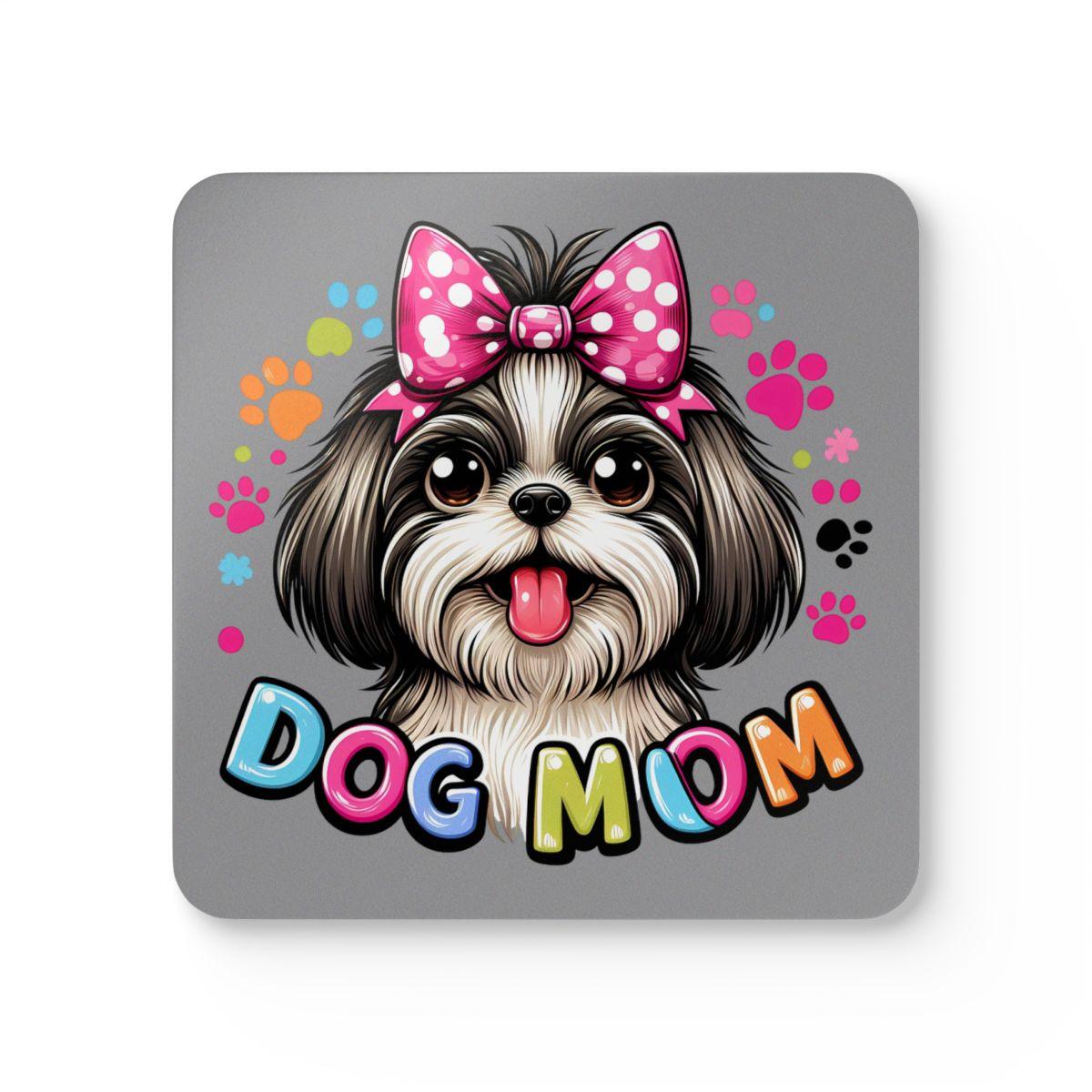 Shih Tzu Dog Mom Corkwood Coaster Set - Shih Tzu Gifts