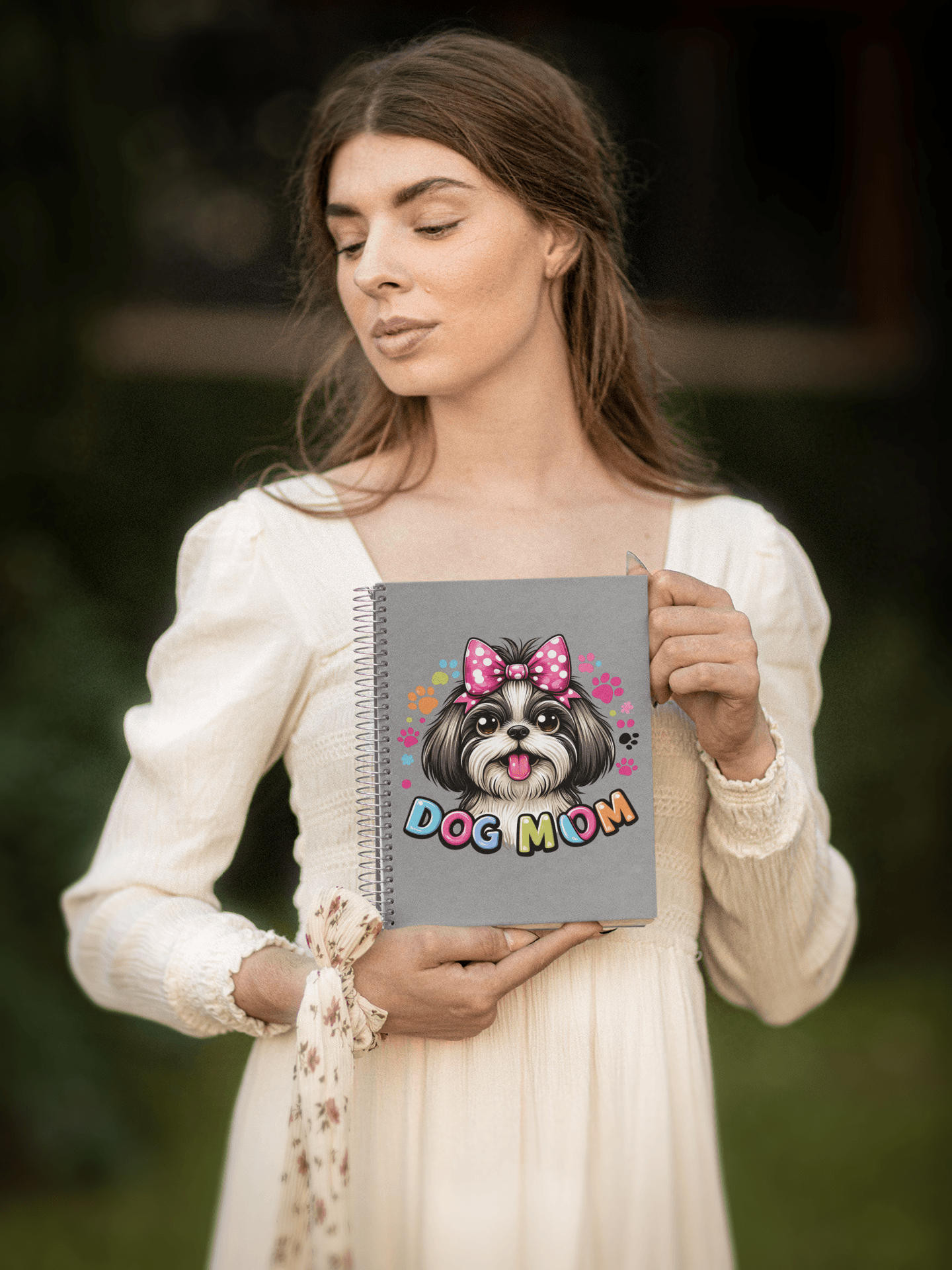 Shih Tzu Dog Mom Spiral Notebook Ruled Line - Shih Tzu Gifts