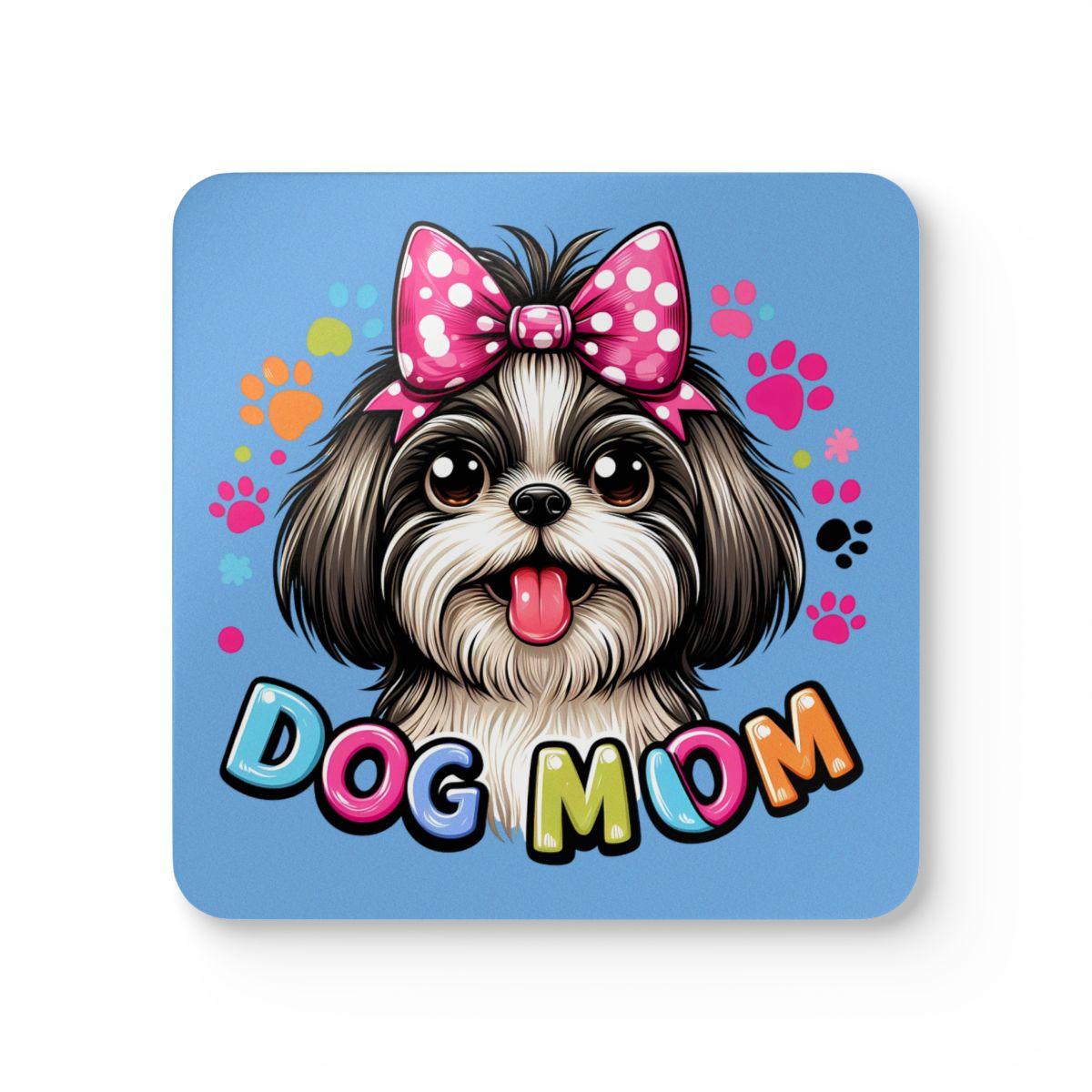 Shih Tzu Dog Mom Corkwood Coaster Set - Shih Tzu Gifts