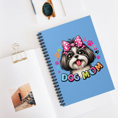 Shih Tzu Dog Mom Spiral Notebook Ruled Line - Shih Tzu Gifts