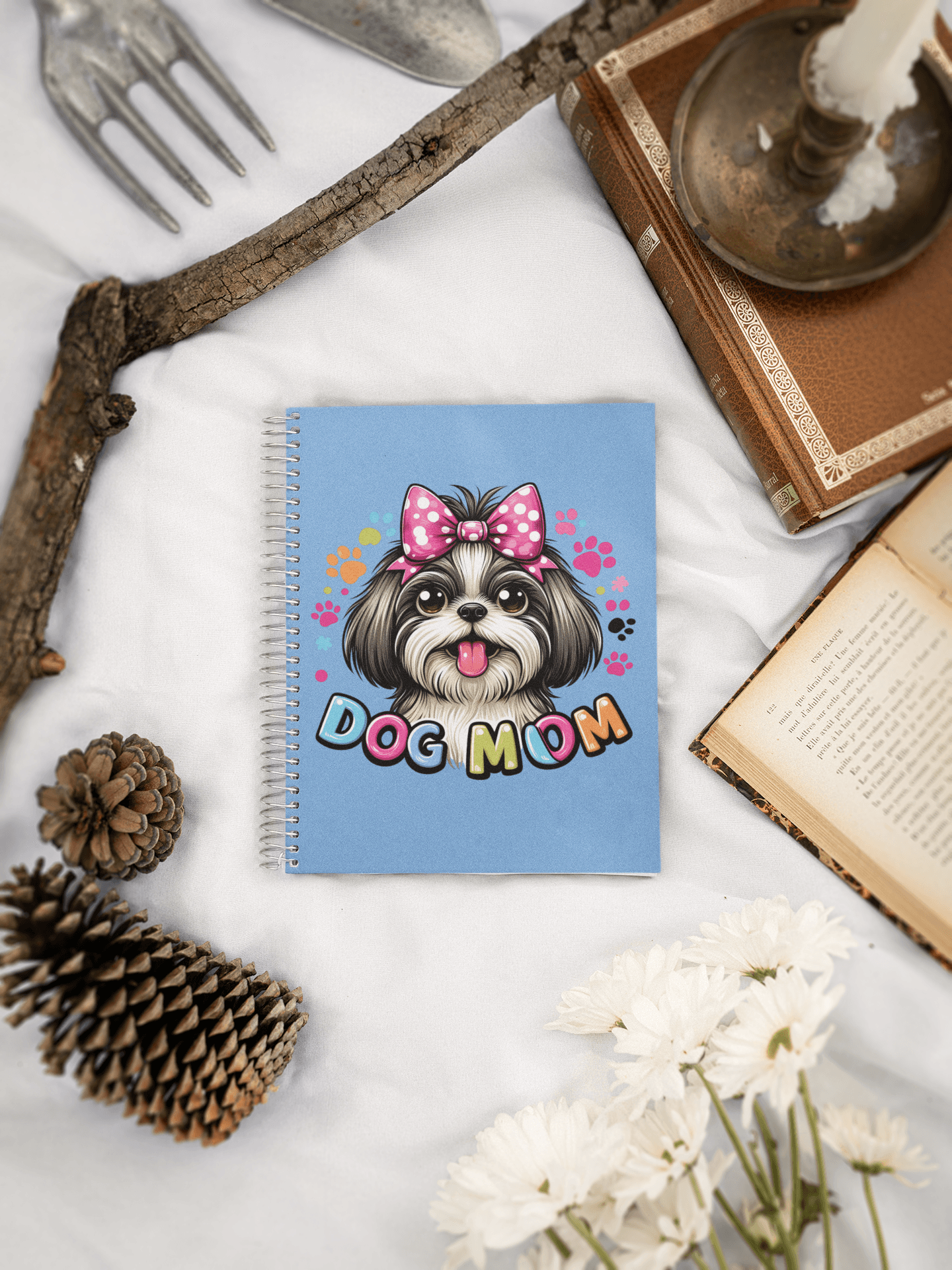 Shih Tzu Dog Mom Spiral Notebook Ruled Line - Shih Tzu Gifts