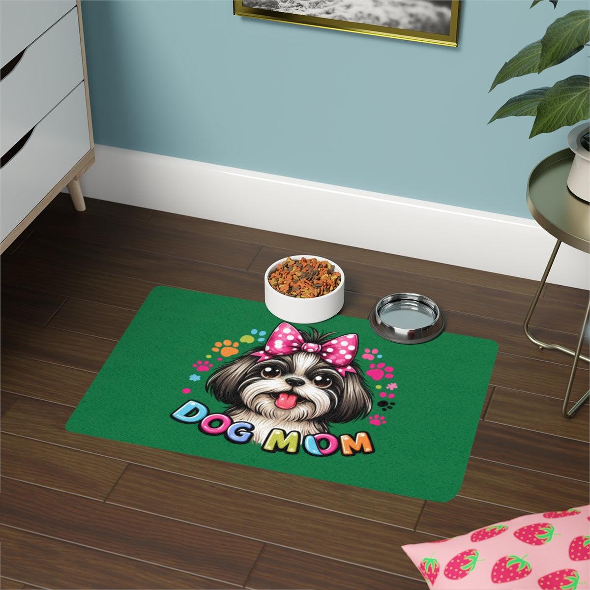 Shih Tzu Dog Mom Pet Food Mat - Shih Tzu Gifts