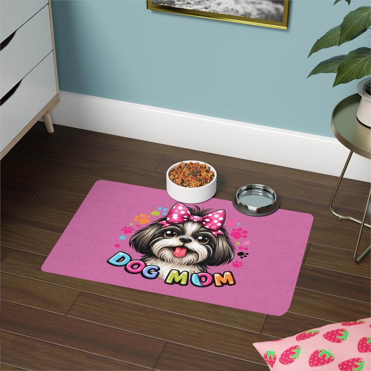 Shih Tzu Dog Mom Pet Food Mat - Shih Tzu Gifts