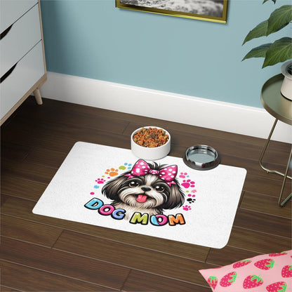 Shih Tzu Dog Mom Pet Food Mat - Shih Tzu Gifts