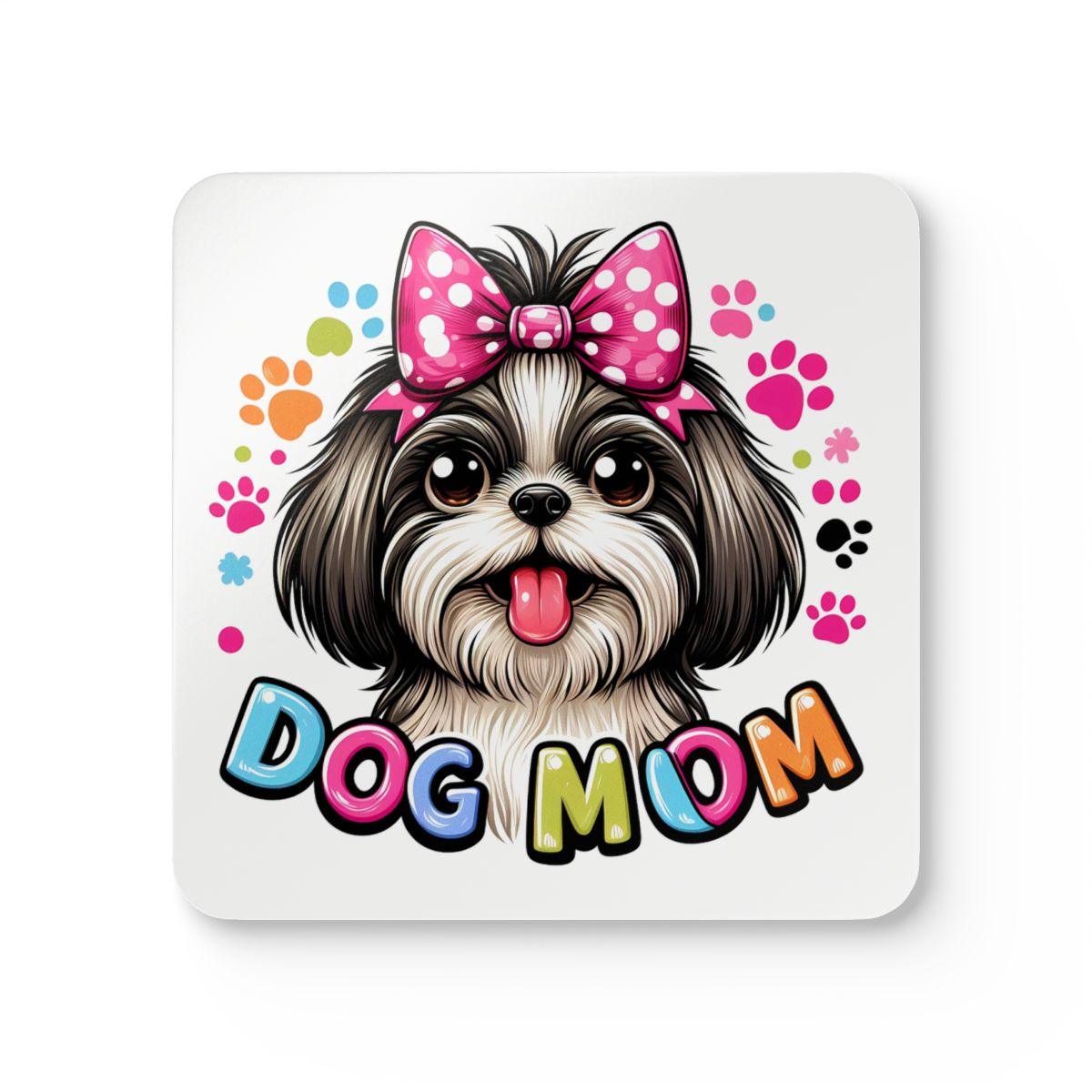 Shih Tzu Dog Mom Corkwood Coaster Set - Shih Tzu Gifts