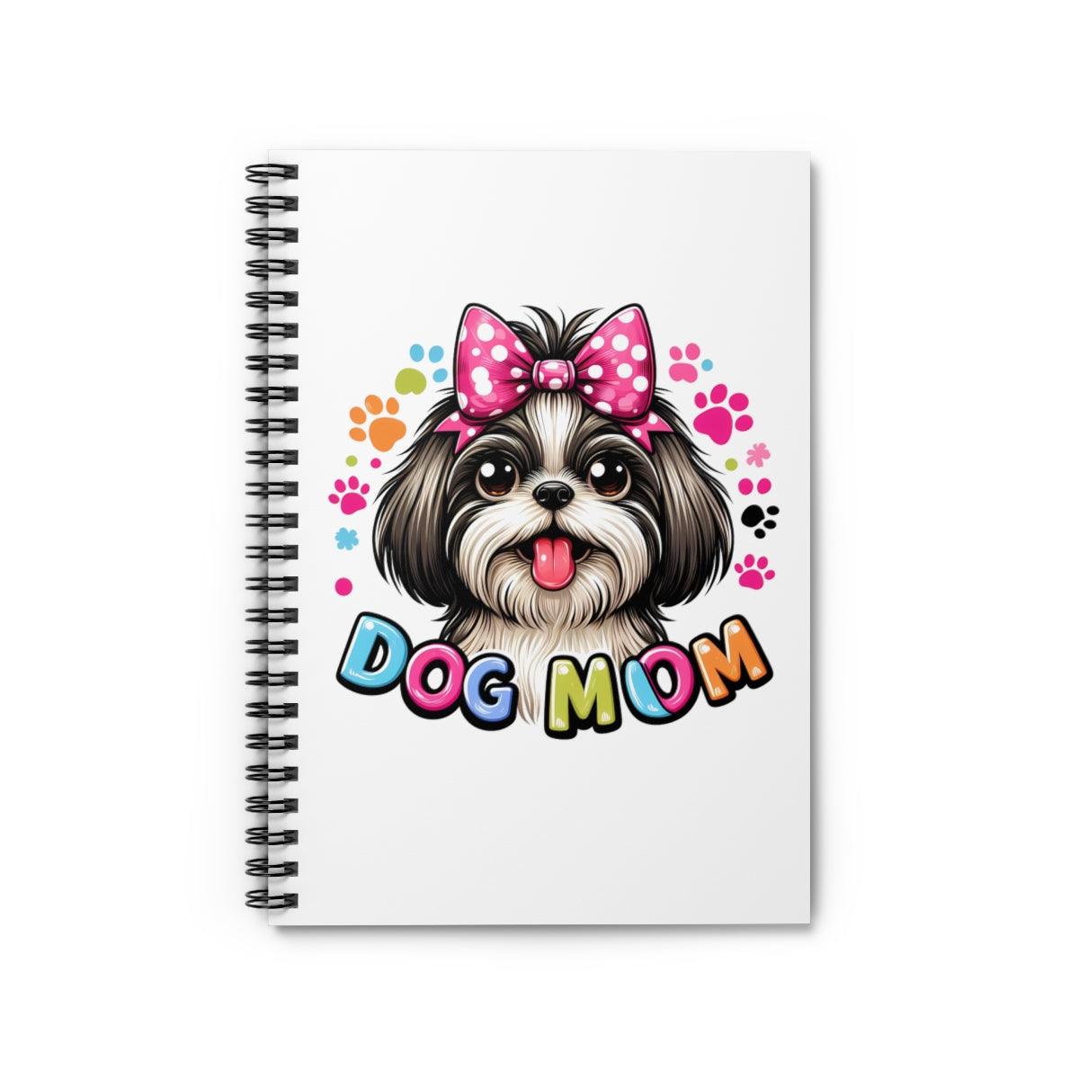 Shih Tzu Dog Mom Spiral Notebook Ruled Line - Shih Tzu Gifts