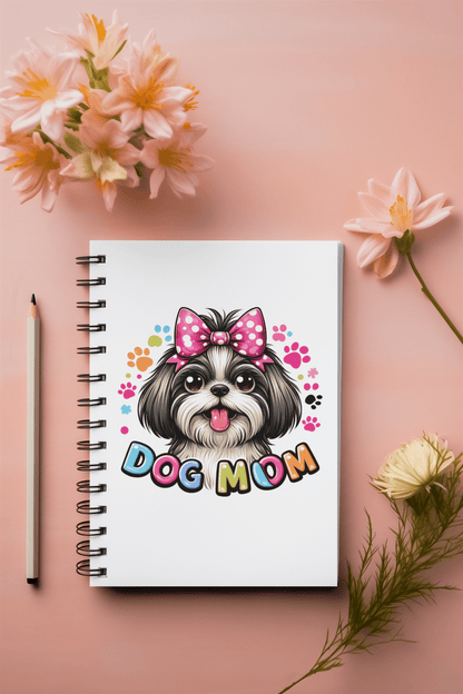 Shih Tzu Dog Mom Spiral Notebook Ruled Line - Shih Tzu Gifts