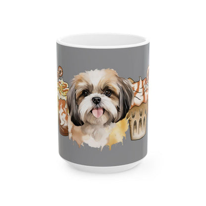 Shih Tzu With Ice Coffee Ceramic Mug - Shih Tzu Gifts