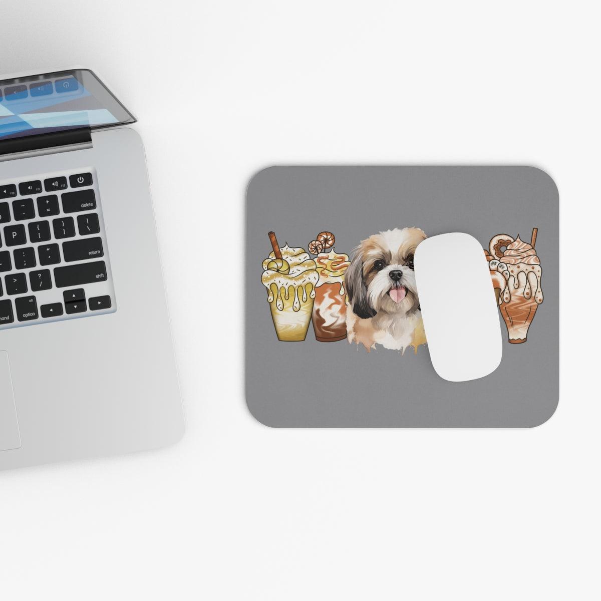 Shih Tzu With Ice Coffee Mouse Pad - Shih Tzu Gifts