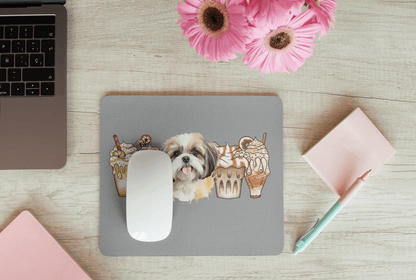 Shih Tzu With Ice Coffee Mouse Pad - Shih Tzu Gifts