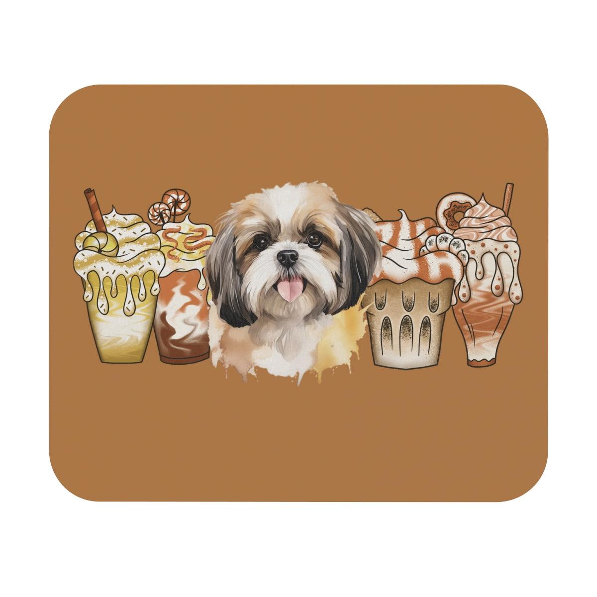 Shih Tzu With Ice Coffee Mouse Pad - Shih Tzu Gifts