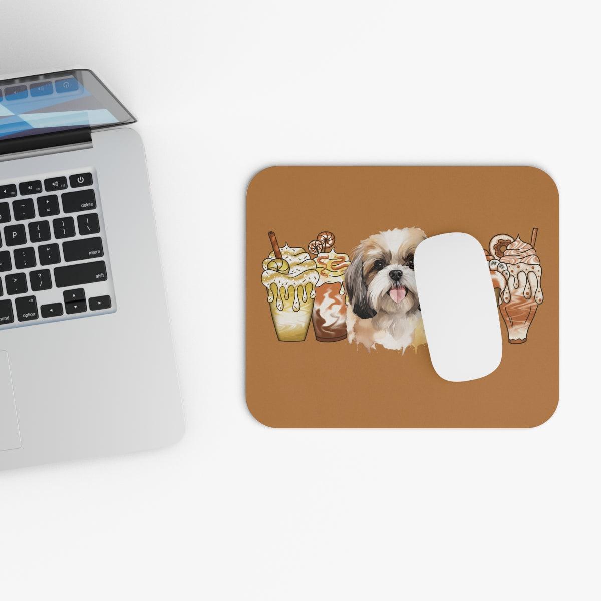 Shih Tzu With Ice Coffee Mouse Pad - Shih Tzu Gifts