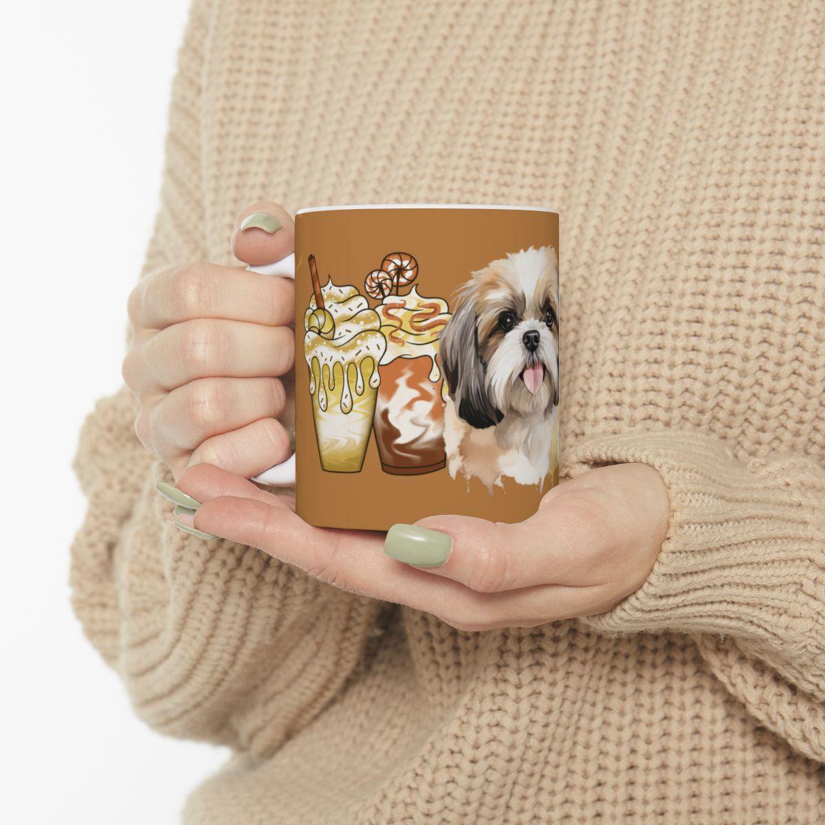 Shih Tzu With Ice Coffee Ceramic Mug - Shih Tzu Gifts