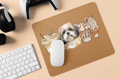 Shih Tzu With Ice Coffee Mouse Pad - Shih Tzu Gifts