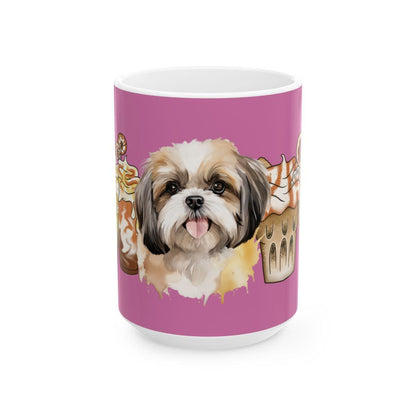 Shih Tzu With Ice Coffee Ceramic Mug - Shih Tzu Gifts